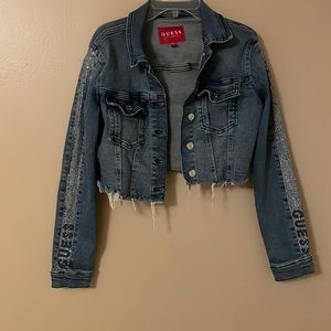 Guess cropped rhinestones sleeves